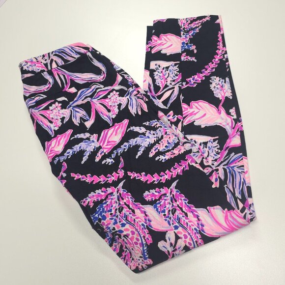 Lilly Pulitzer Kelly Skinny Ankle Pants in Onyx Wild Within Size 00 - Picture 4 of 8